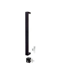 600mm Oblong Pull Handle Entrance set keyed Matt Black