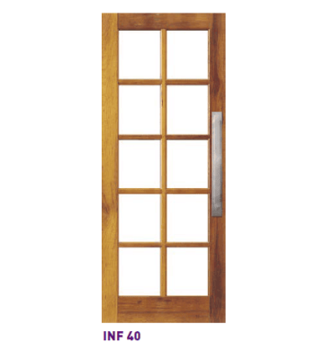 2040mm Corinthian Entry Door Infinity INF40 Merbau Clear Glass