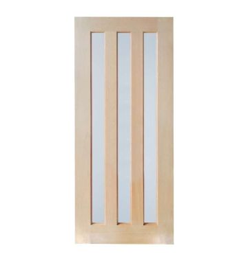 2040mm Vertical 3 Lite Translucent Glass Entrance Door