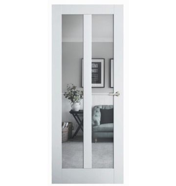 2040mm Corinthian MODA Primed Glazed Clear Glass Internal Door - PMOD16GC