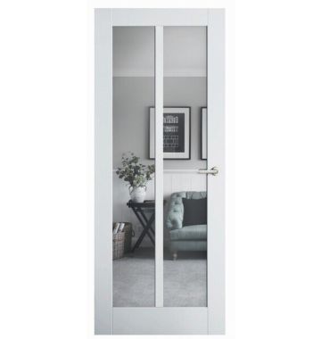 2040mm Corinthian MODA Primed Glazed Clear Glass Internal Door - PMOD17GC