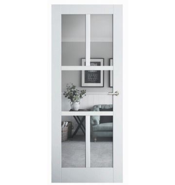 2040mm Corinthian Moda Primed Clear Glass Internal Door - PMOD24GC