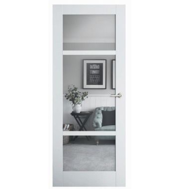 2340mm Corinthian MODA Primed Glazed Clear Glass Internal Door - PMOD2GC